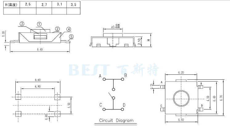 輕觸開關(guān)TS-1157B