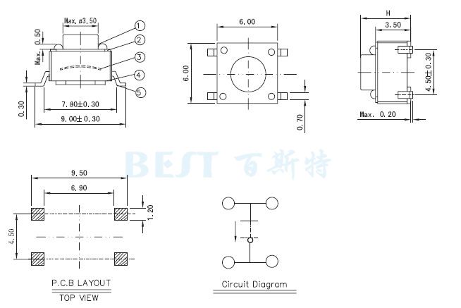 輕觸開關TS-1109W